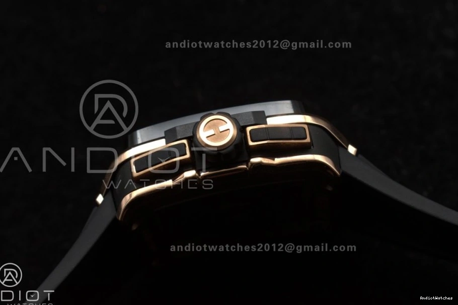 Edition 42mm Strap 1116 Square Bang Bezel RG 1:1 Rubber Black Best Dial A Skeleton on Unico Affordable Ceramic BBF 1022